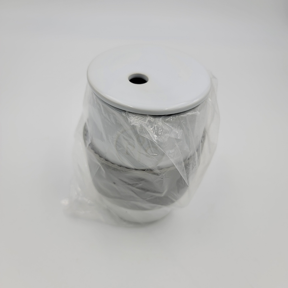 Pampered Chef White Round Ceramic Egg Cooker